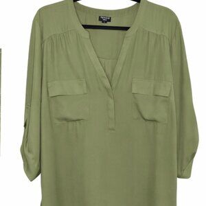 ✨ Torrid Harper Blouse Size 3 Olive Green Pullover Top 🌿